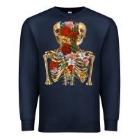 Navy flower skeleton Premium Sweatshirt - RanaPortraitStore