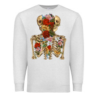 Oatmeal Heather flower skeleton Premium Sweatshirt - RanaPortraitStore