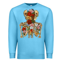 Ocean Blue flower skeleton Premium Sweatshirt - RanaPortraitStore
