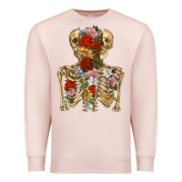 Pale Pink flower skeleton Premium Sweatshirt - RanaPortraitStore