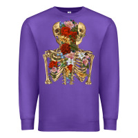 Purple flower skeleton Premium Sweatshirt - RanaPortraitStore