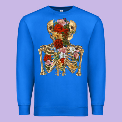 Flower Skeleton Premium Sweatshirt Designed By Ranaportraitstore