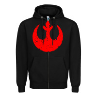 Black distressed rebel alliance symbol Zipper Hoodie - artisFamous