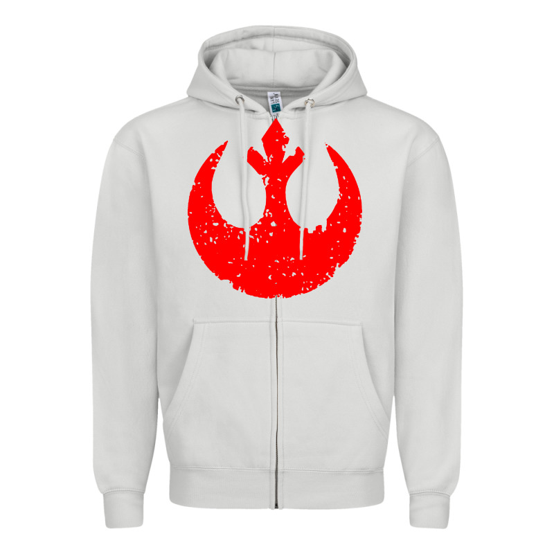 Distressed Rebel Alliance Symbol Zipper Hoodie by artisFamous | Teevron