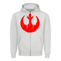 Dove Grey distressed rebel alliance symbol Zipper Hoodie - artisFamous