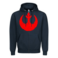 Navy distressed rebel alliance symbol Zipper Hoodie - artisFamous