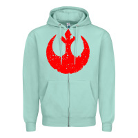 Seafoam distressed rebel alliance symbol Zipper Hoodie - artisFamous