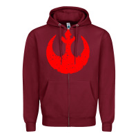Burgundy distressed rebel alliance symbol Zipper Hoodie - artisFamous