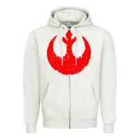 Oatmeal Heather distressed rebel alliance symbol Zipper Hoodie - artisFamous