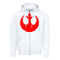 White distressed rebel alliance symbol Zipper Hoodie - artisFamous