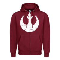 Burgundy distressed rebel alliance symbol Zipper Hoodie - artisFamous
