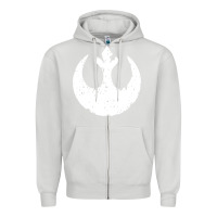 Dove Grey distressed rebel alliance symbol Zipper Hoodie - artisFamous