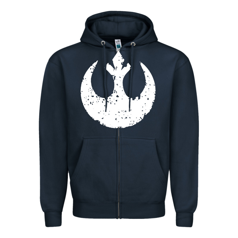 Distressed Rebel Alliance Symbol Zipper Hoodie by artisFamous | Teevron