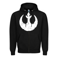 Black distressed rebel alliance symbol Zipper Hoodie - artisFamous
