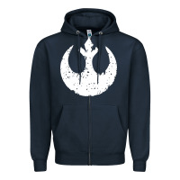 Navy distressed rebel alliance symbol Zipper Hoodie - artisFamous