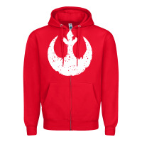 Red distressed rebel alliance symbol Zipper Hoodie - artisFamous