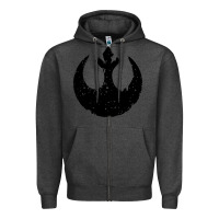 Charcoal Heather distressed rebel alliance symbol Zipper Hoodie - artisFamous