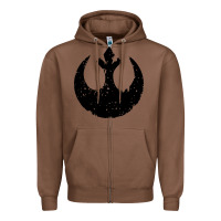 Chestnut distressed rebel alliance symbol Zipper Hoodie - artisFamous