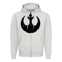 Dove Grey distressed rebel alliance symbol Zipper Hoodie - artisFamous