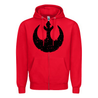 Red distressed rebel alliance symbol Zipper Hoodie - artisFamous