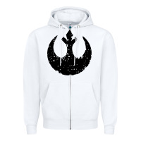 White distressed rebel alliance symbol Zipper Hoodie - artisFamous