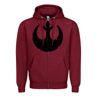 Burgundy distressed rebel alliance symbol Zipper Hoodie - artisFamous