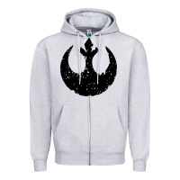Heather Grey distressed rebel alliance symbol Zipper Hoodie - artisFamous