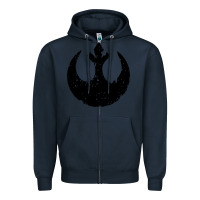 Navy distressed rebel alliance symbol Zipper Hoodie - artisFamous