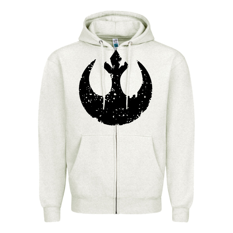 Distressed Rebel Alliance Symbol Zipper Hoodie by artisFamous | Teevron