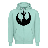 Seafoam distressed rebel alliance symbol Zipper Hoodie - artisFamous