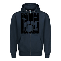 Navy vintage retro drummer Zipper Hoodie - artisFamous