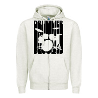 Oatmeal Heather vintage retro drummer Zipper Hoodie - artisFamous
