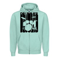 Seafoam vintage retro drummer Zipper Hoodie - artisFamous