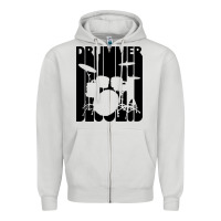 Dove Grey vintage retro drummer Zipper Hoodie - artisFamous