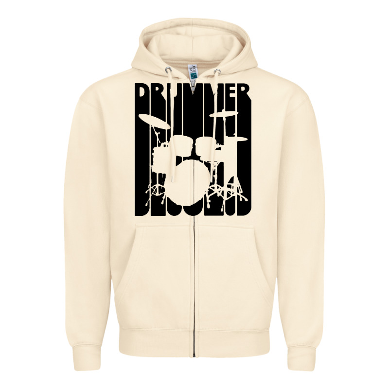 Vintage Retro Drummer Zipper Hoodie by artisFamous | Teevron