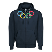 Navy Olympic Rings Zipper Hoodie - artisFamous