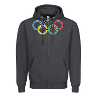 Smoke Olympic Rings Zipper Hoodie - artisFamous