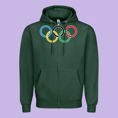 Olympic Rings Zipper Hoodie Designed By Artisfamous