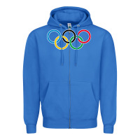 True Royal Olympic Rings Zipper Hoodie - artisFamous