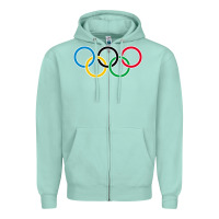 Seafoam Olympic Rings Zipper Hoodie - artisFamous