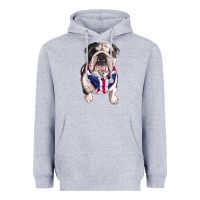 Heather Grey English Dog Heavyweight Hoodie - RanaPortraitStore