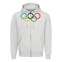 Dove Grey Olympic Rings Zipper Hoodie - artisFamous