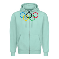 Seafoam Olympic Rings Zipper Hoodie - artisFamous