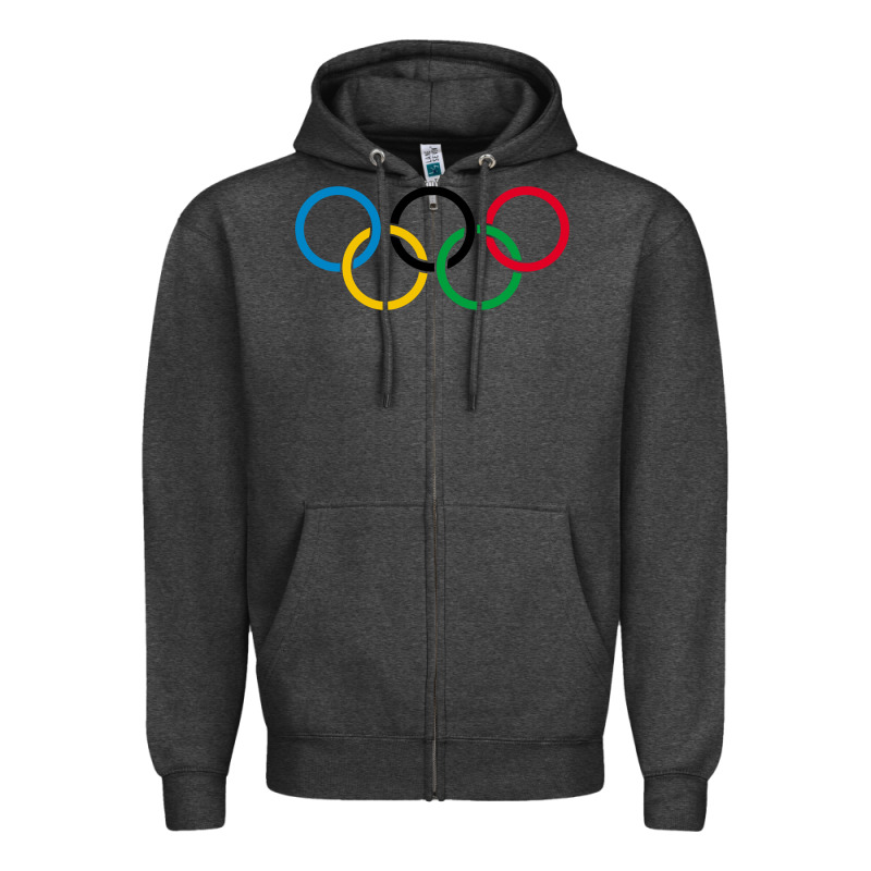 Olympic Rings Zipper Hoodie by artisFamous | Teevron