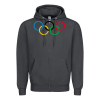 Smoke Olympic Rings Zipper Hoodie - artisFamous