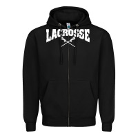 Black lacrosse Zipper Hoodie - artisFamous
