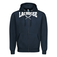 Navy lacrosse Zipper Hoodie - artisFamous