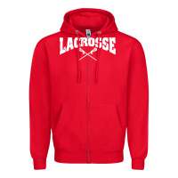 Red lacrosse Zipper Hoodie - artisFamous
