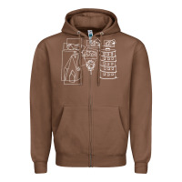 Chestnut modest Zipper Hoodie - artisFamous