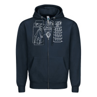 Navy modest Zipper Hoodie - artisFamous